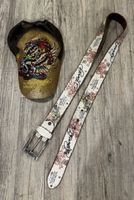 Ed Hardy Set Cap und Gürtel braun weiss guter Zustand