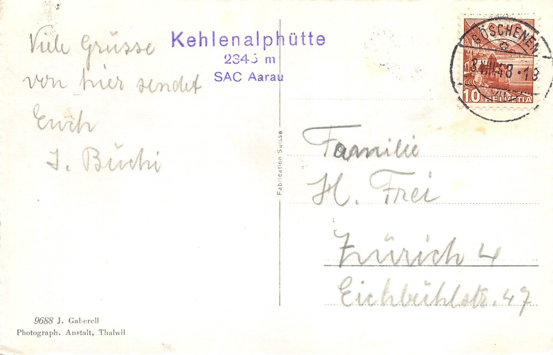 Cartoline postali: Sustenhorngipfel, Dammastockkette – Usato da Ottikon b.Kemptth. venduto da Neptun1974 1