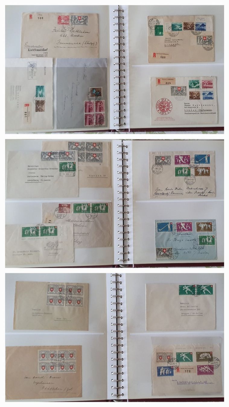 Alle Briefmarken: Album mit Briefen - 130 alte PJ + PP – Gebraucht aus Kreuzlingen von Rschweiz1 7