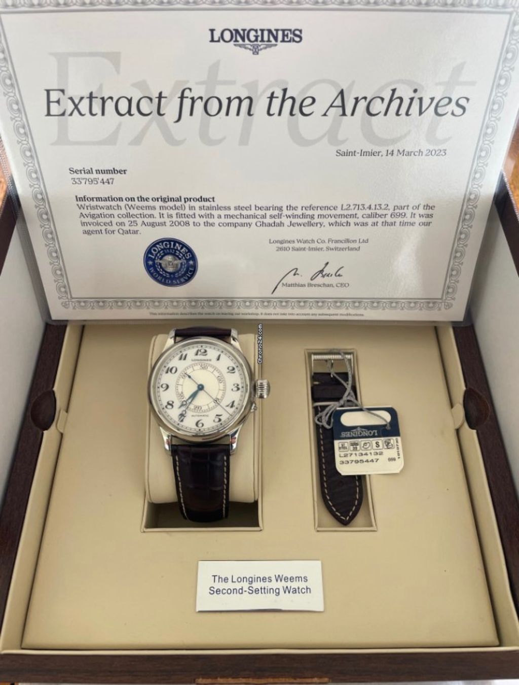 Longines Orologi: Flieger Uhr: LONGINES Weems Second-Setting – Nuovo (secondo la descrizione) da Eschenbach SG venduto da Patri84 4