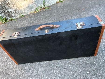 Vintage Reisekoffer schwarz Ledergriff