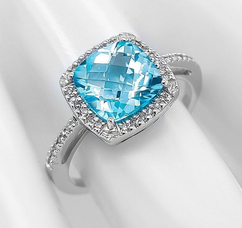 2.50tcw Topas Ring 14k Weissgold | Kaufen auf Ricardo