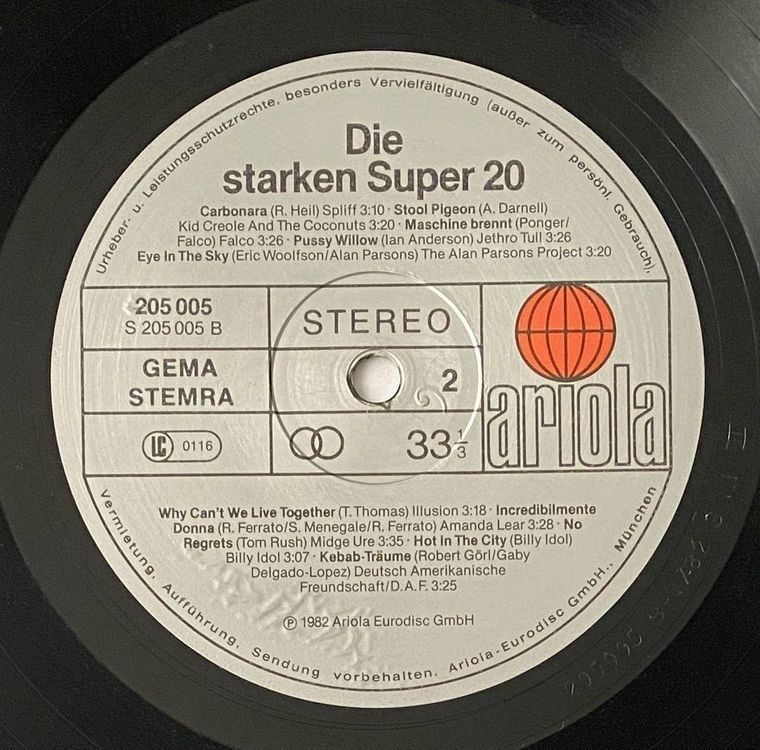 Dischi in vinile: Die Starken Super 20, Amanda Lear, Billy Idol, Blondie... – Usato da Flums venduto da Empe1 3
