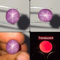 9.5 Ksrat STERN RUBIN Edelstein unbehandelt pink Asterismus