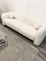 Sofa 3-Sitzer - Bouclé-Stoff -Elfenbeinweiß mit zwei