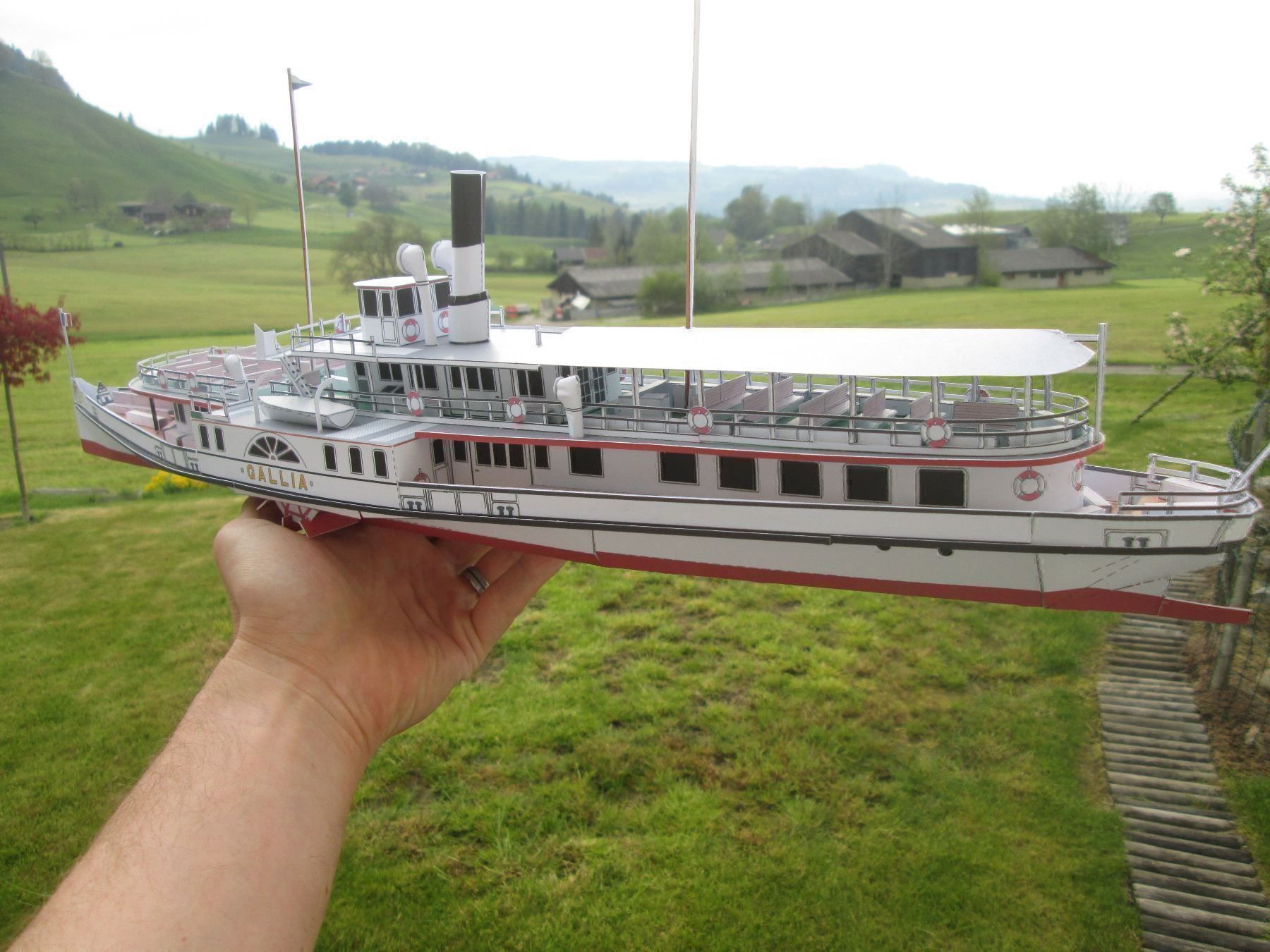 Kit di modellismo & Modellini statici: Dampfschiff Gallia Modellbogen 1:100 – Nuovo e nell'imballaggio originale da Sempach venduto da Pilatus20 1