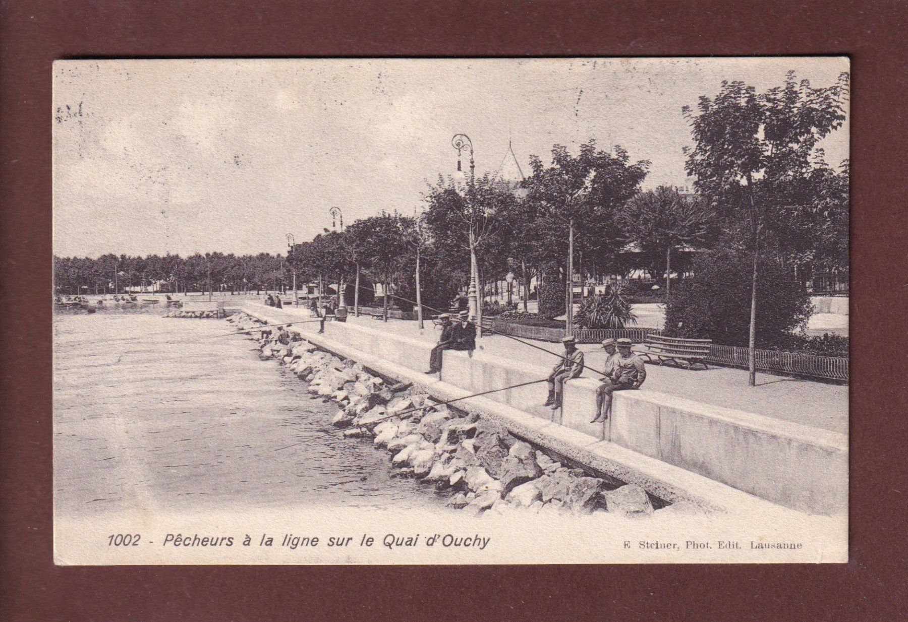 Cartoline postali: LAUSANNE - Pêcheurs à Ouchy - 1913 – Usato da Pully venduto da nicecards
