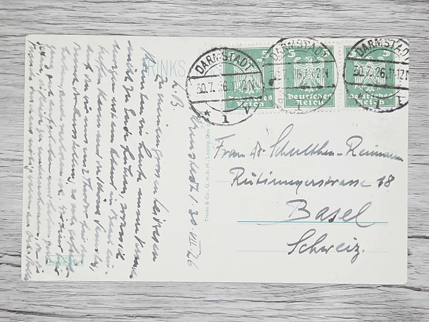 Tutti i francobolli: CL16 Carte Postale + Timbre Allemagne 1926 – Usato da Cousset venduto da Patrick_Collections 1