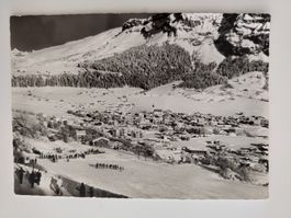 Skiunterricht  Flims Dorf mit Flimsstein, dat. 1968