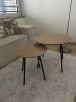Beistelltische NYBO Ø55/Ø70 Eiche warm/schwarz