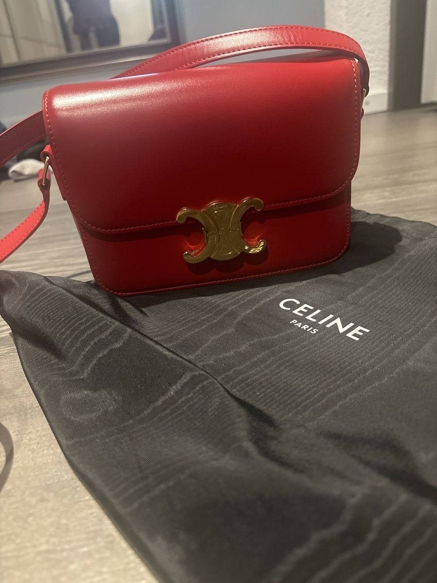 Celine Borse da donna: Sac Celine Triomphe rouge magnifique – Nuovo (secondo la descrizione) da Pieterlen venduto da tha_q8qg 5