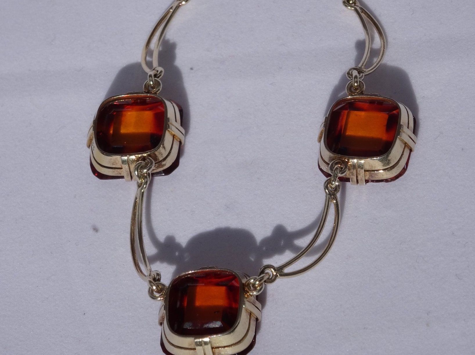 Catenine: Collier Silber 925 mit drei Bernsteinen – Usato da Matten b. Interlaken venduto da kero71 4