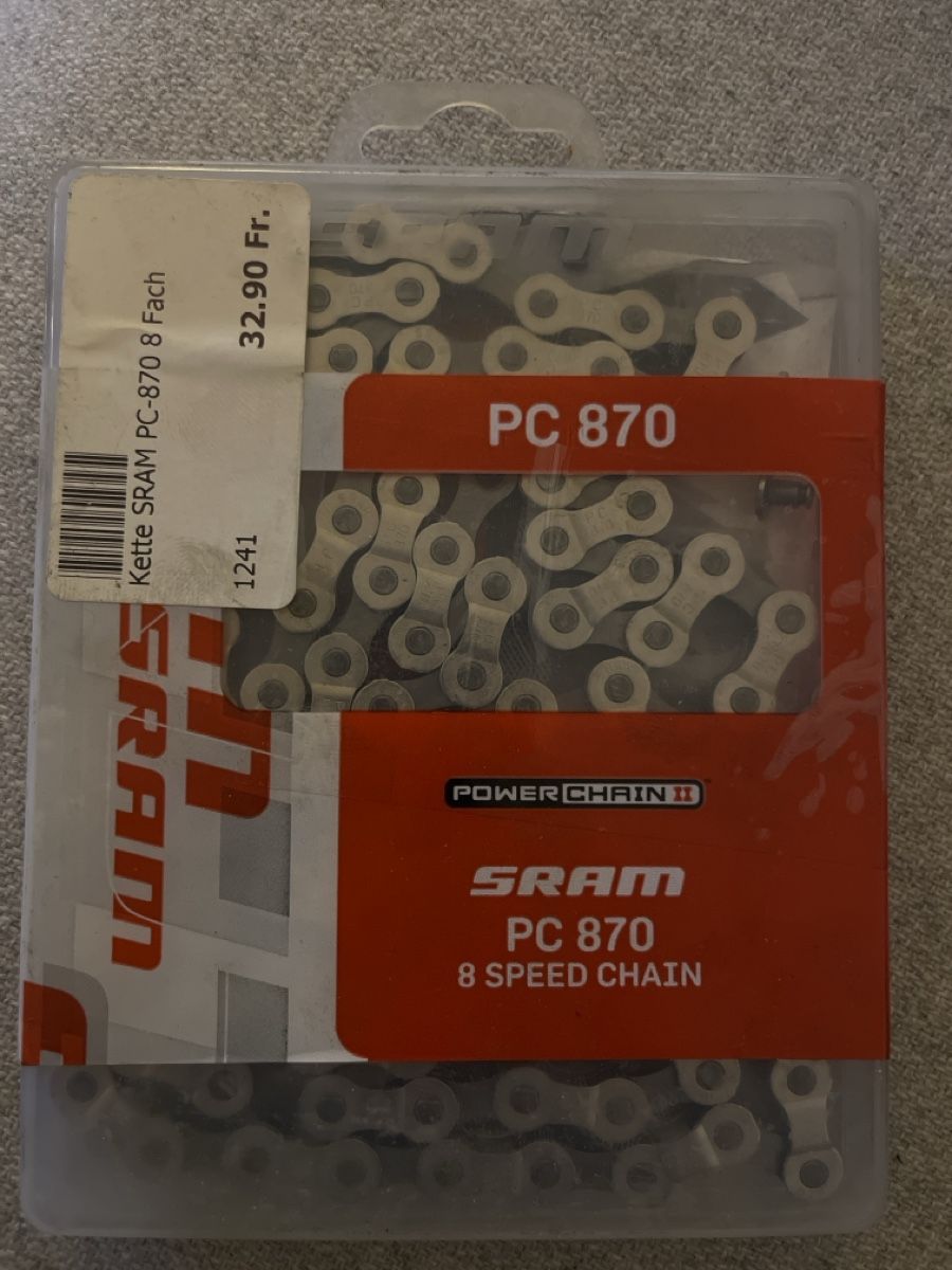 Sram Pezzi di ricambio: SRAM PC 870 8-Speed Bicycle Chain, NEW - Spring Refresh! – Nuovo e nell'imballaggio originale da Zürich venduto da ame_c9fq