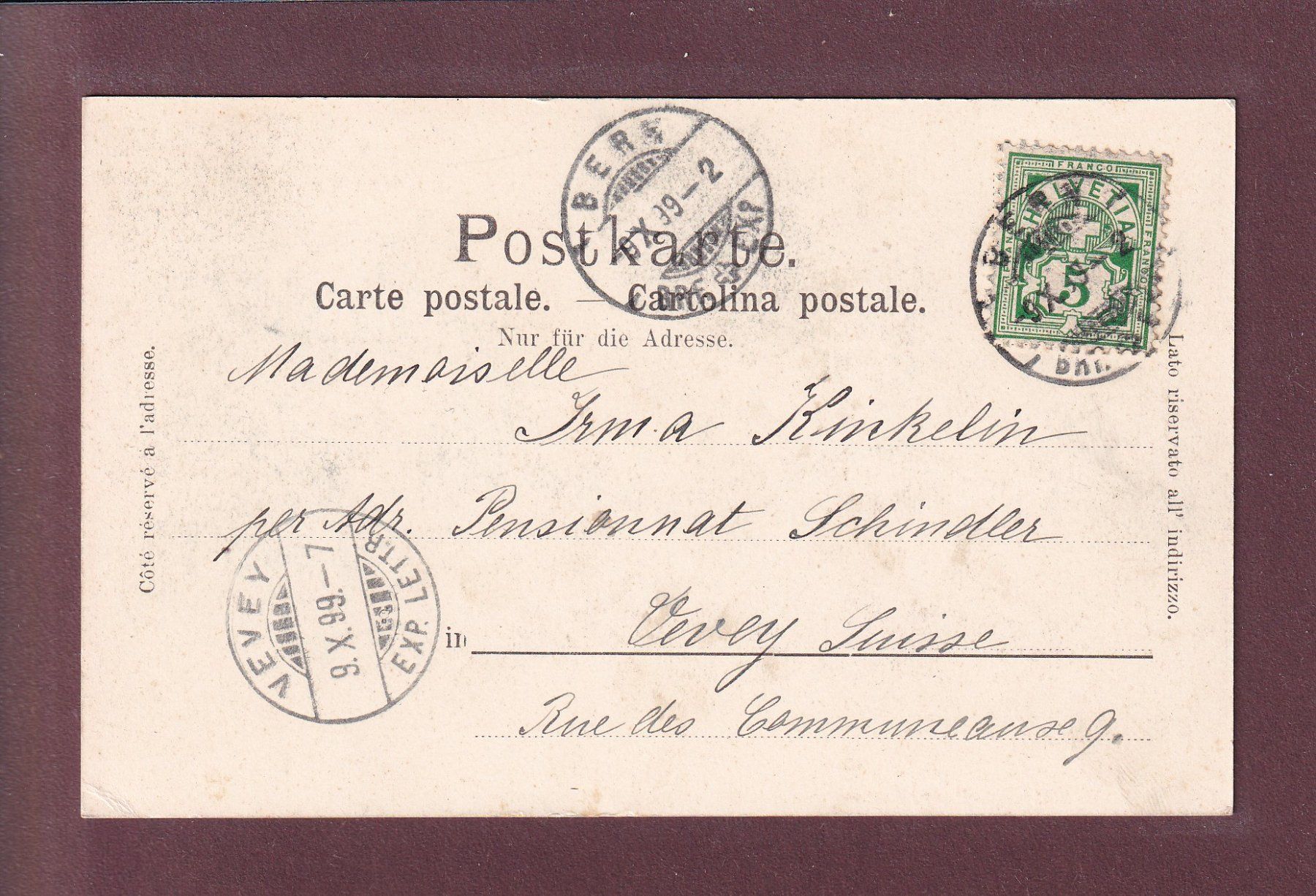 Cartes postales: Gruss aus BERN - 1899 – D'occasion à Pully par nicecards 1