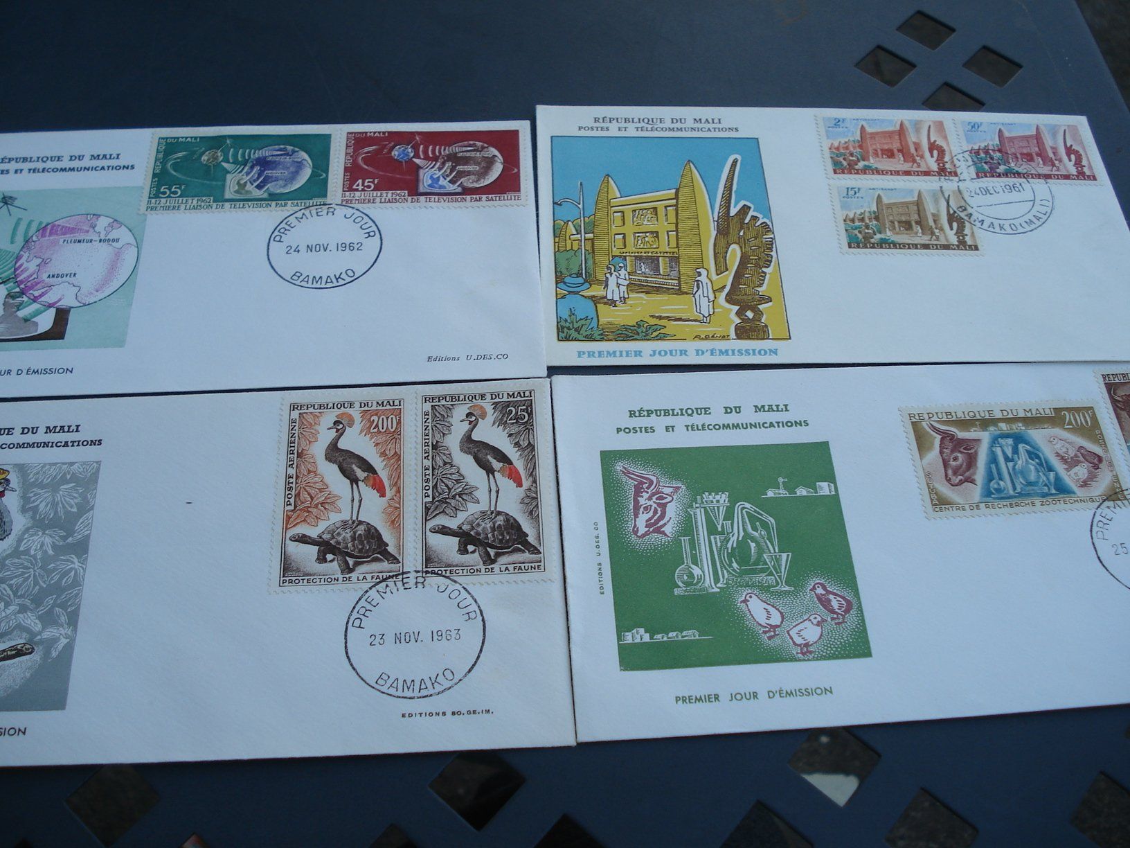 Alle Briefmarken: 4 schöne FDC Mali, 1963 – Gebraucht aus Niederwil AG von morostahu