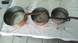 Set 3 casseroles cuivre étamées