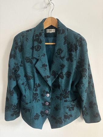 Eleganter, grüner Blazer, Blumenprint, Grösse M