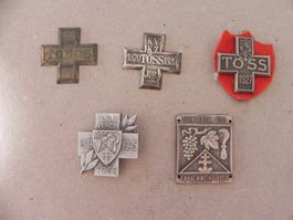 Medaille 5 Sport Abzeichen Brosche Töss ZH ca. 1910 -1959