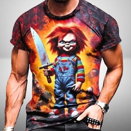 🔪Cool & Gruselig: Dein neues Chucky-Grafik-T-Shirt! XL(52)