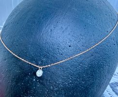 Collier La Brune et La Blonde or rose 18k diamant 0.30ct
