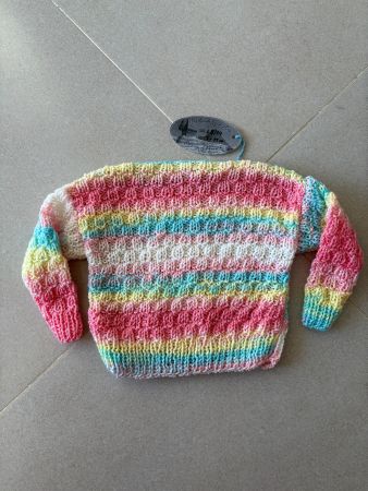 Kinder Pullover handgemacht Grösse 68/74 Mehrfarbig