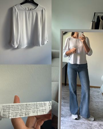 STRADIVARIUS viscose white top like new (size S)
