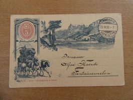 Uralte Postkarte von 1893, gelaufen