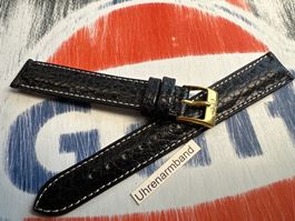 16mm Uhrenarmband Leder, schwarz Dornschliesse, Uhrband