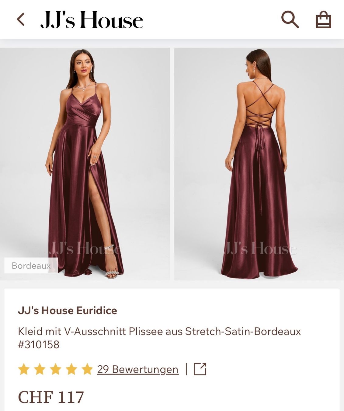 JJ’s House Vestiti: Abendkleid rot, Grösse 38 – Nuovo (secondo la descrizione) da Belp venduto da alaska2006 3