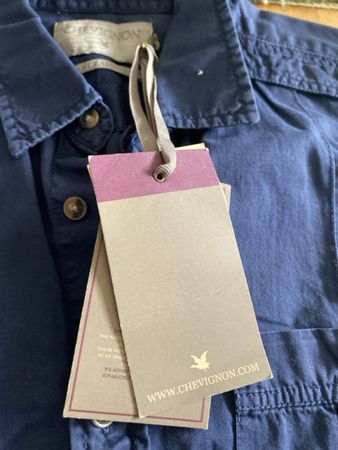 Herren Hemd Chevignon blau Kurzarm Neu mit Etikett
