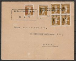 1927 : Brief mit Aushilfs Stempel Bern - Schosshalde