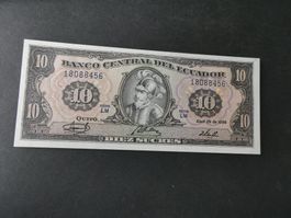 Ecuador 1986, 10 Sucres  ungefaltet