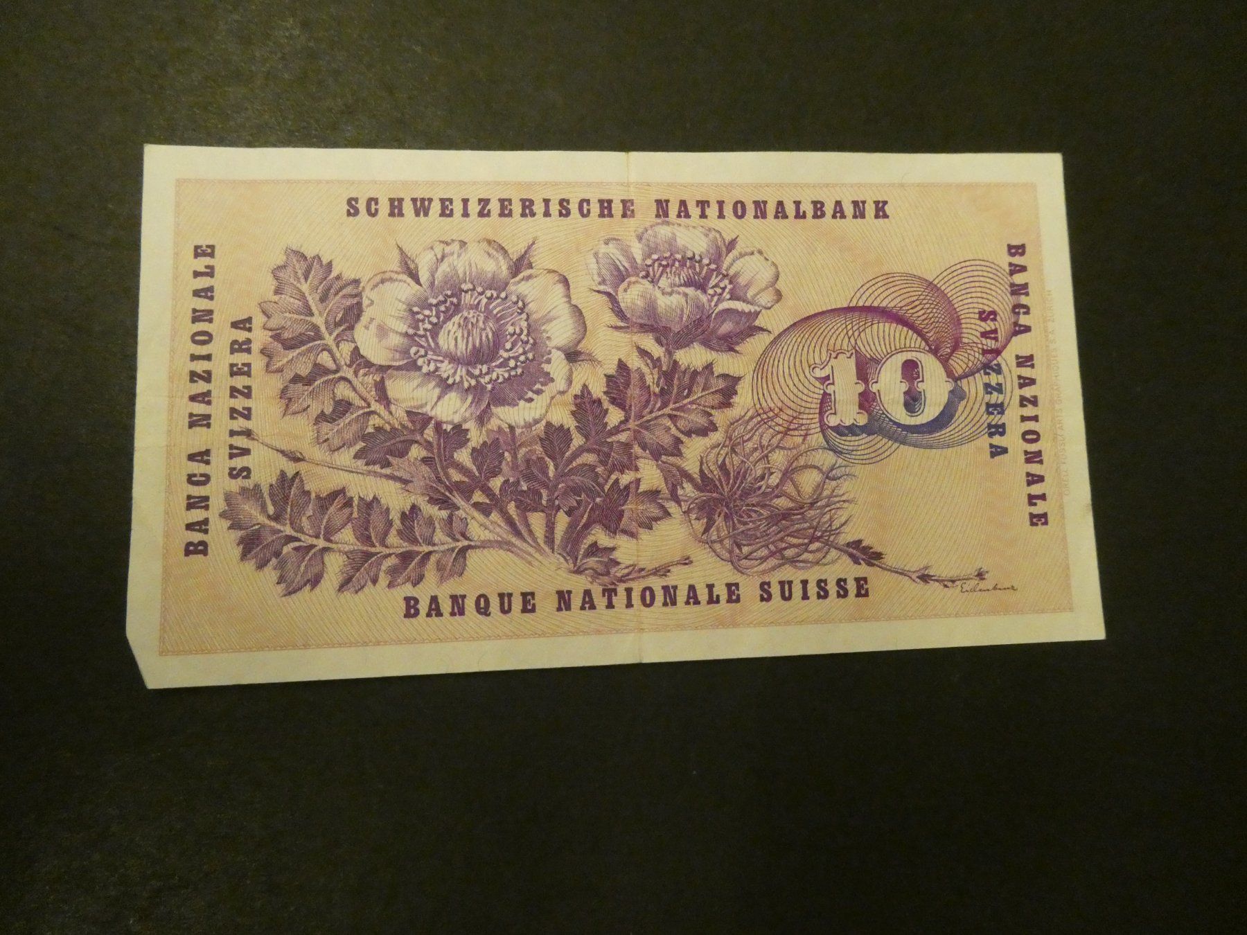 Billets de banque: Schweiz 1973, 10 Franken – D'occasion à Hinterforst par Rohusri 1