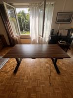 Standing Desk Walnut Finish Black Frame Excellent Condition