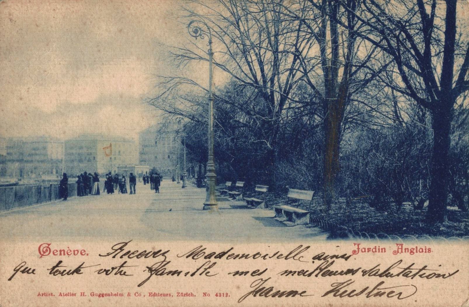 Cartes postales: Ansichtskarte Genf Jardin Anglais, gestempelt 1900 – D'occasion à Luzern par Kartenansicht