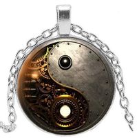 Neu Halskette Steampunk Yin Yang