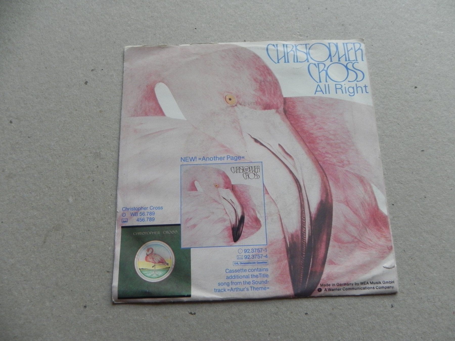 Schallplatten: Single 7 " USA Rock Sänger Christopher Cross 1983 All Right – Gebraucht aus Siebnen von krimsie 1