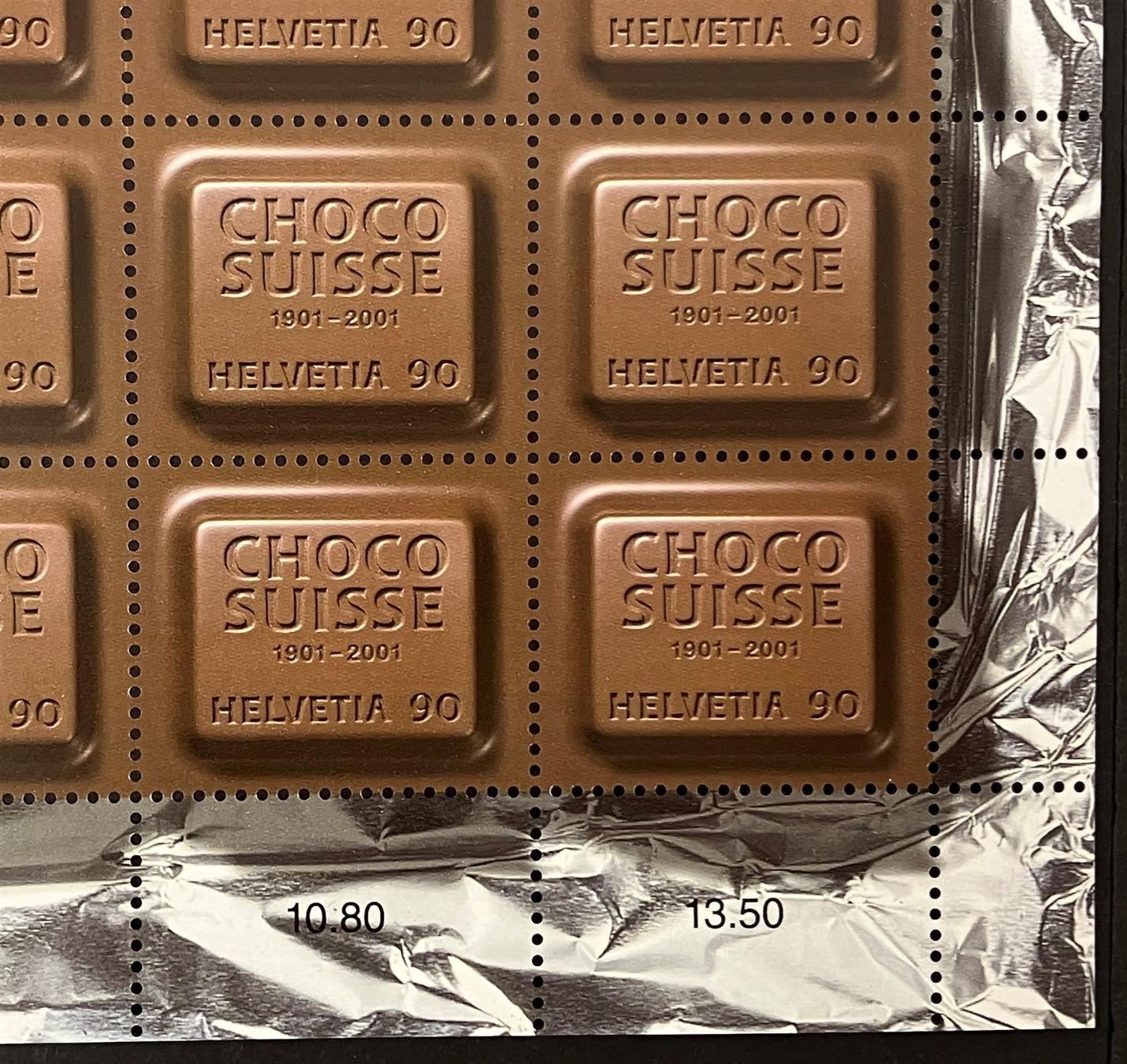 Tutti i francobolli: KB CHOCO SUISSE 2001** – Nuovo (secondo la descrizione) da Oberwil BL venduto da SALOB 1