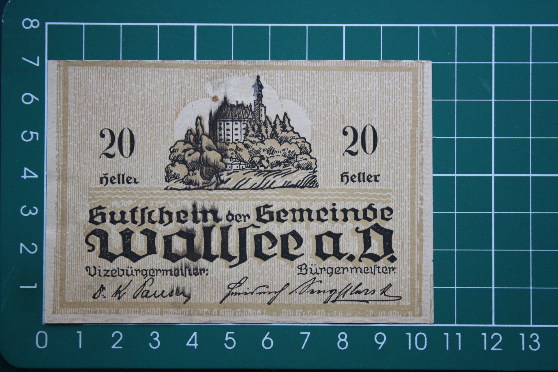 Banconote: currency voucher austria wallsee 20 heller 1920 – Usato da Laupen BE venduto da Gufi57