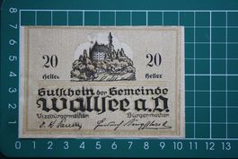 currency voucher austria wallsee 20 heller 1920