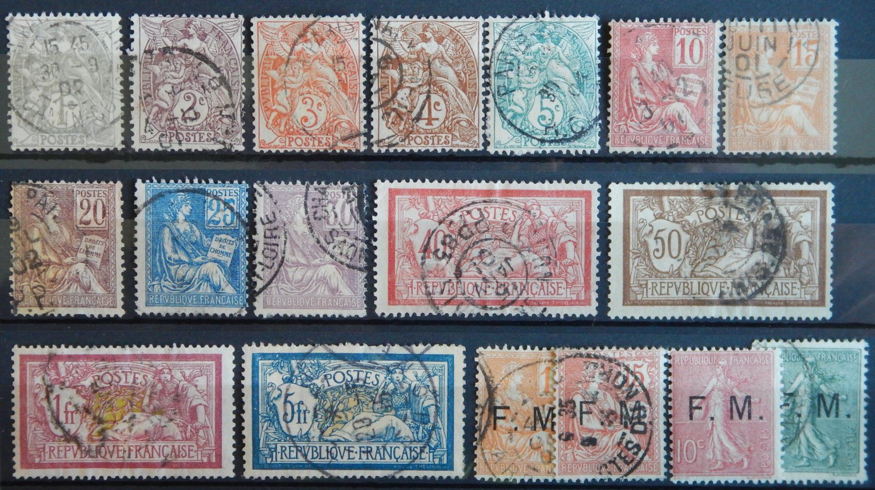 Tutti i francobolli: Frankreich ex. Kat. 86-100 gest. 1900 & F.M. – Usato da Zürich venduto da Muehlekauf