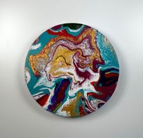 Acryl-Flüssigmalerei, kreisförmig