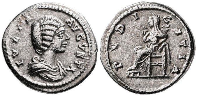 Alle Münzen: JULIA DOMNA AR Denarius (196-202 AD) – Gebraucht aus La Sarraz von classicworldcoins