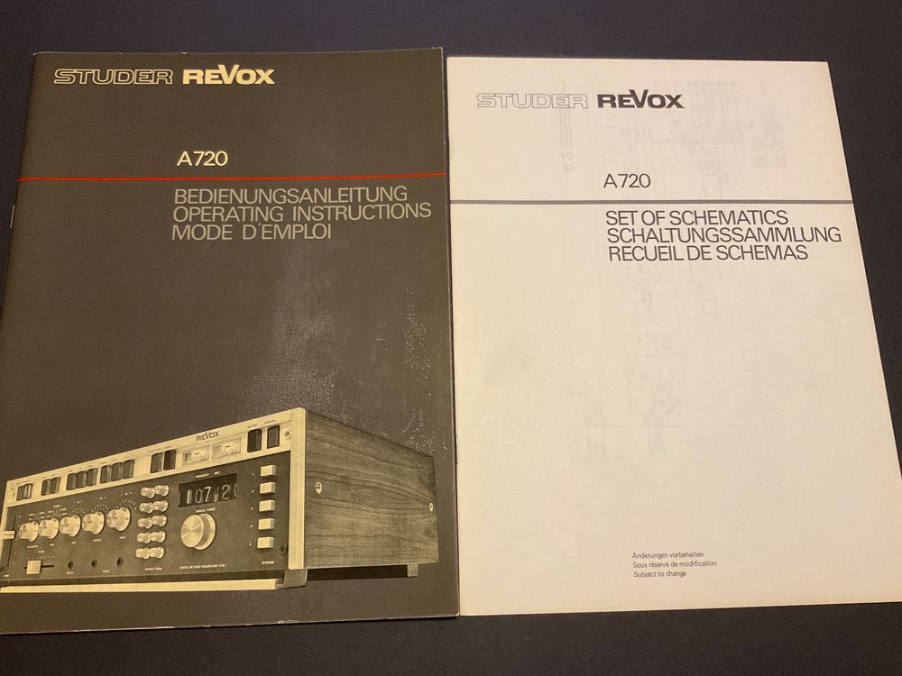 ReVox A 720 Bedienungsanleitung-Scaltungssammlung (Gebraucht) in ...