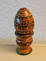Holzei Ei handbemahlt ukrainisches Pysanky-Muster 10,5cmHoch