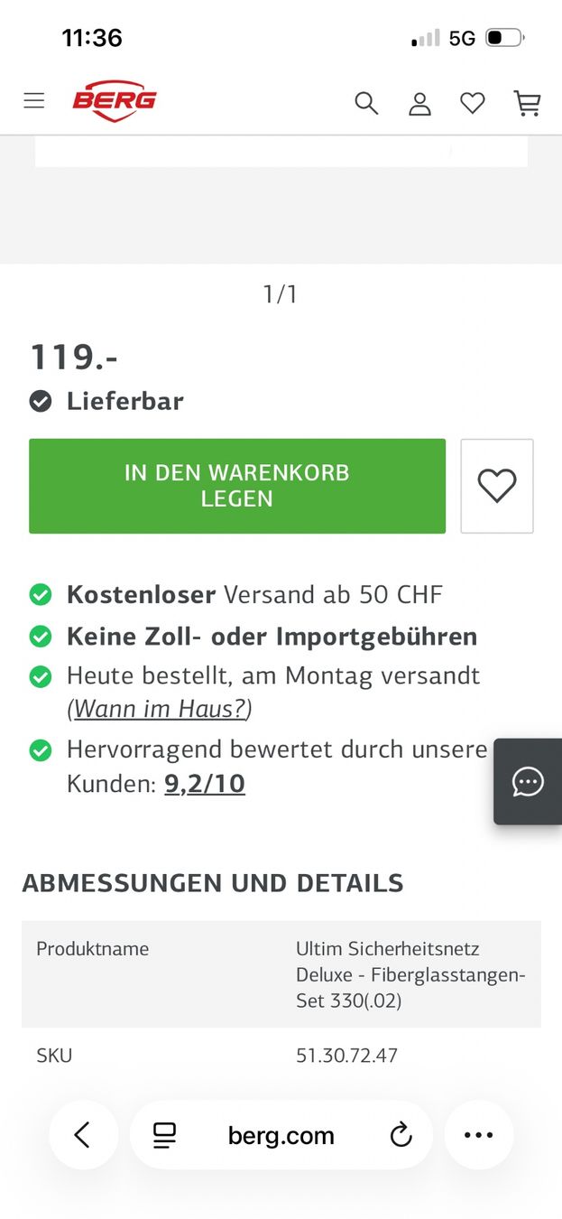 Trampoline: BERG ULTIM CHAMPION REGULAR 330 GREY – Gebraucht aus Kriens von stascha1812 5