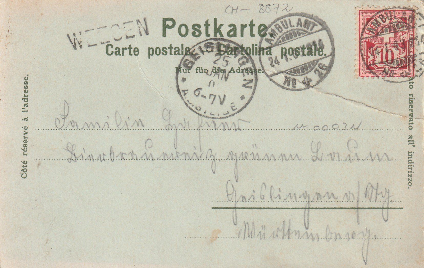 Cartoline postali: Weesen Litho – Usato da Rorschacherberg venduto da fratovi2 1
