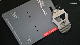 Bartkamm 7 Tool, Schlüsselanhänger, Schraubenzieher, Nägelpf