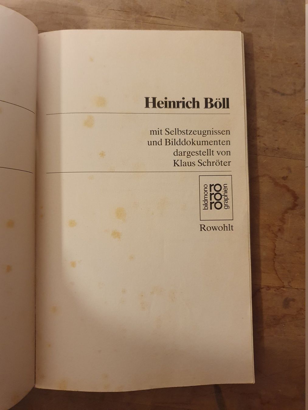 Libri: Heinrich Böll RoRoRo – Usato da Zürich venduto da loosebone 1