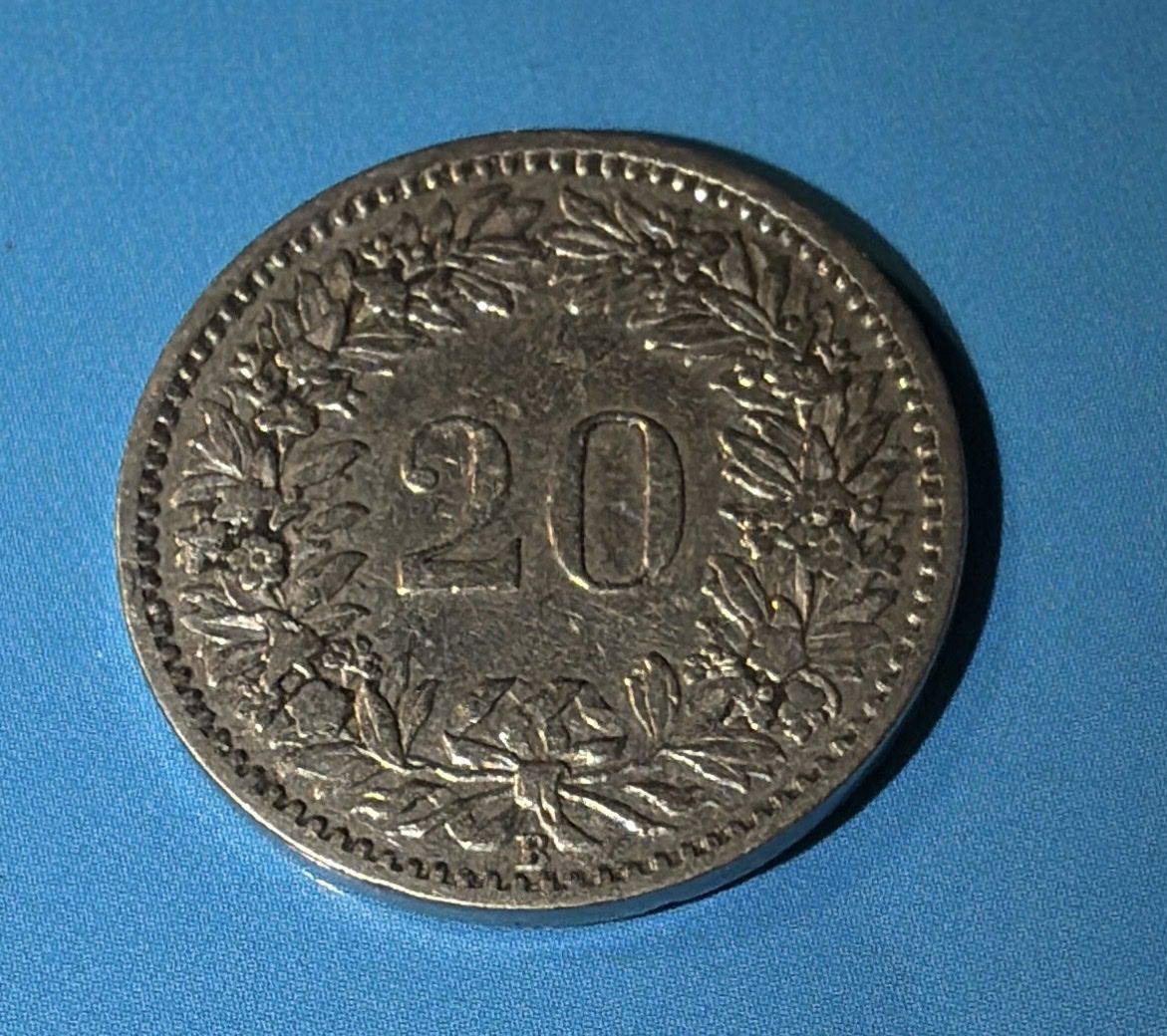 Alle Münzen: 20 centimes Suisse 1883 rare en argent – Gebraucht aus SION von MARCO-P-SION